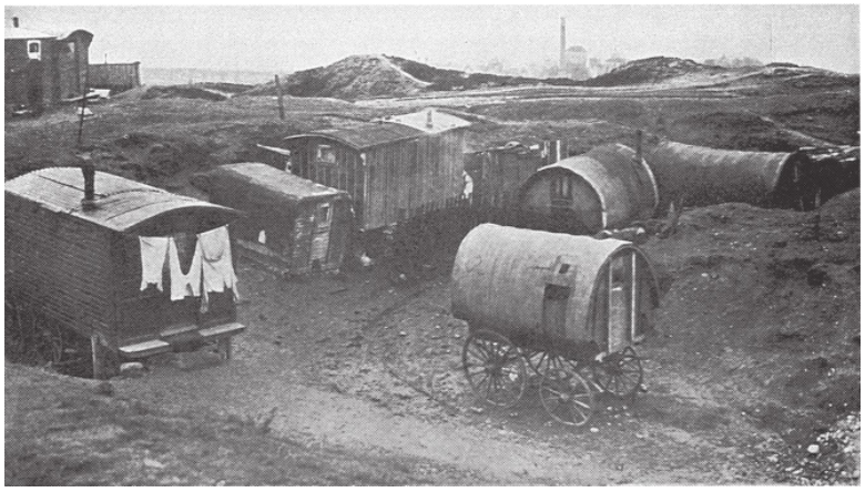 Caravan dwellers near a Durham quarry
