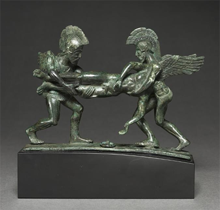 Hypnos (Sleep) Sleep and Thanatos (Death) Death Carrying off the Slain Sarpedon, 400-380 BCE